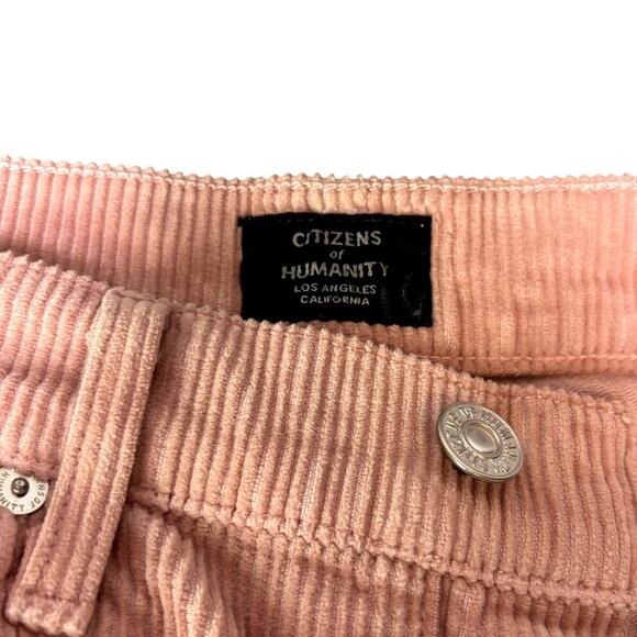 Citizens of Humanity Pink Corduroy Olivia High Rise Button Fly Size 25 - Picture 7 of 8